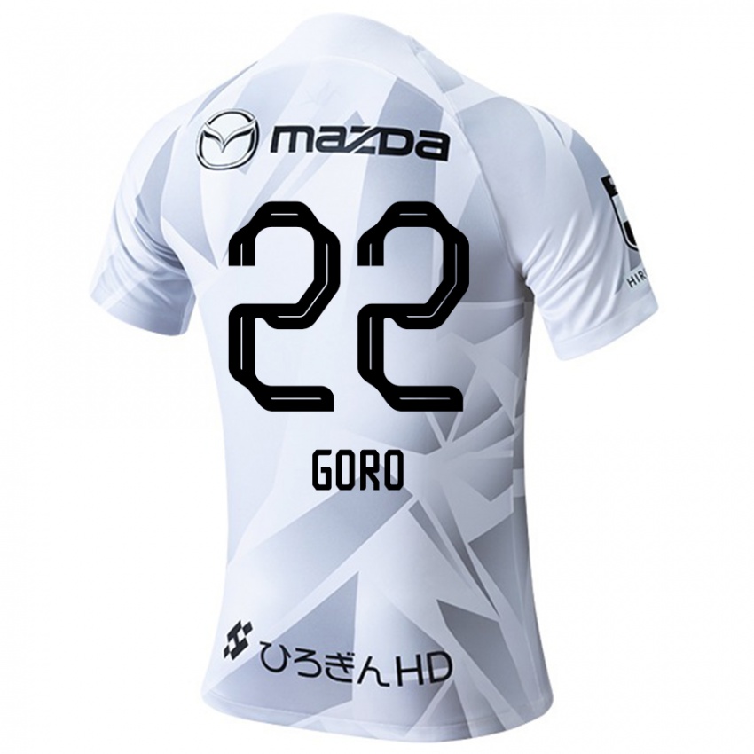 Niño Camiseta Goro Kawanami #22 Blanco Gris Negro 2ª Equipación 2024/25 La Camisa Perú