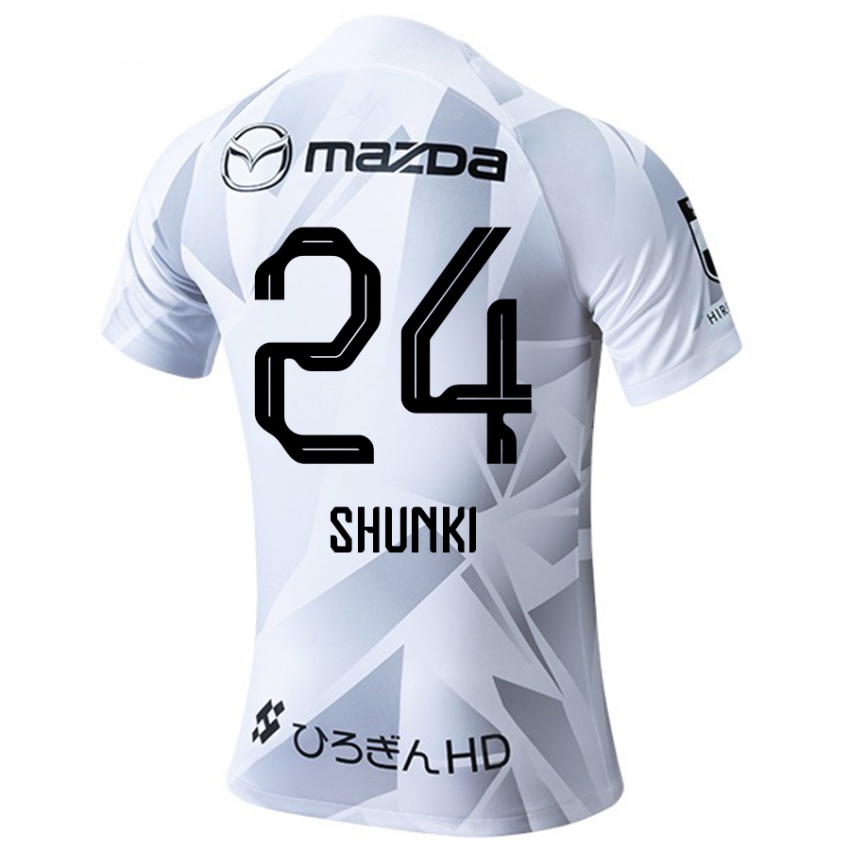 Niño Camiseta Shunki Higashi #24 Blanco Gris Negro 2ª Equipación 2024/25 La Camisa Perú