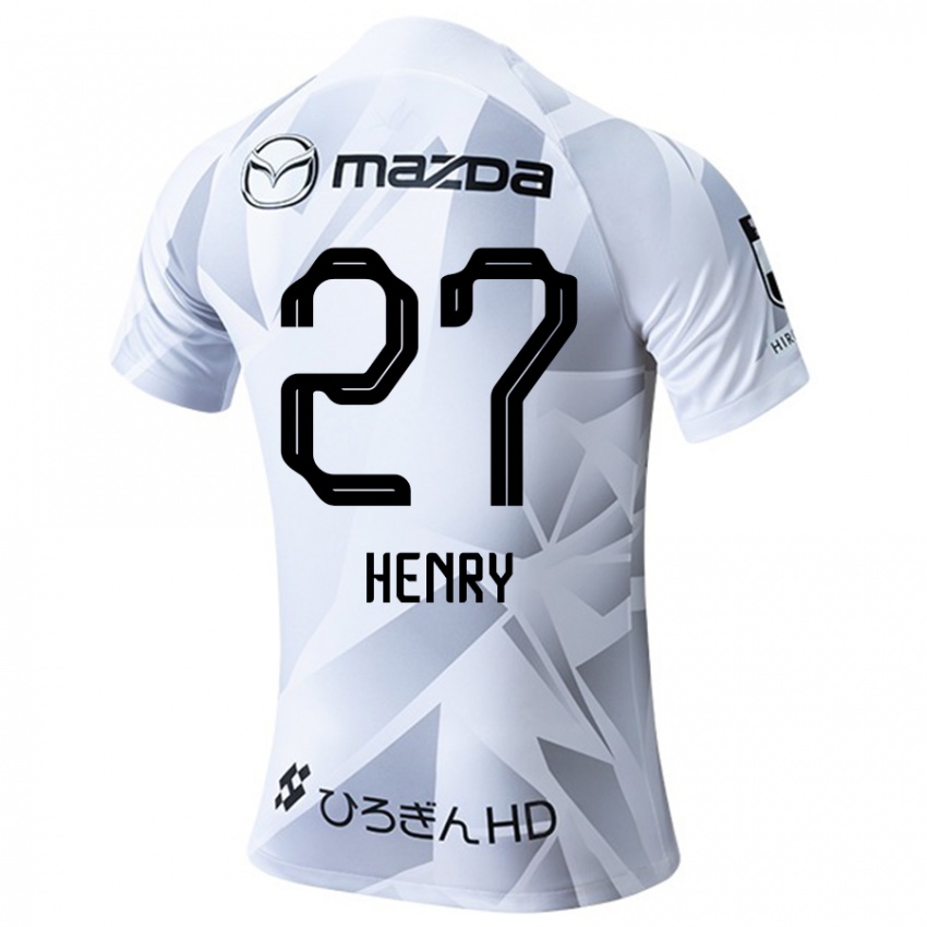 Niño Camiseta Osamu Henry Iyoha #27 Blanco Gris Negro 2ª Equipación 2024/25 La Camisa Perú