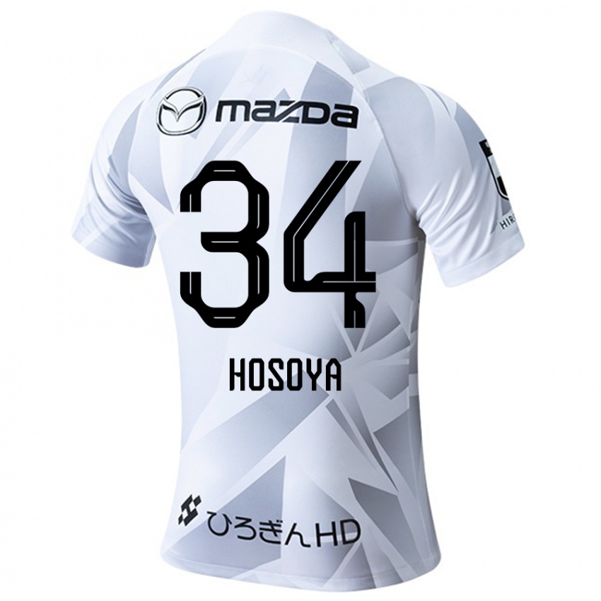 Niño Camiseta Kohei Hosoya #34 Blanco Gris Negro 2ª Equipación 2024/25 La Camisa Perú