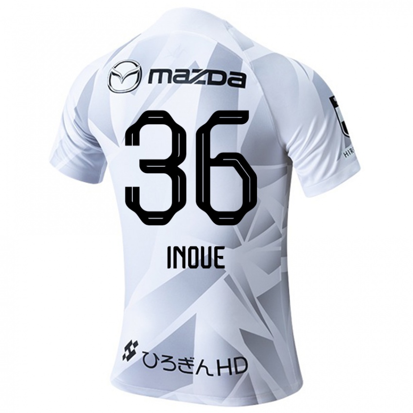 Niño Camiseta Aren Inoue #36 Blanco Gris Negro 2ª Equipación 2024/25 La Camisa Perú