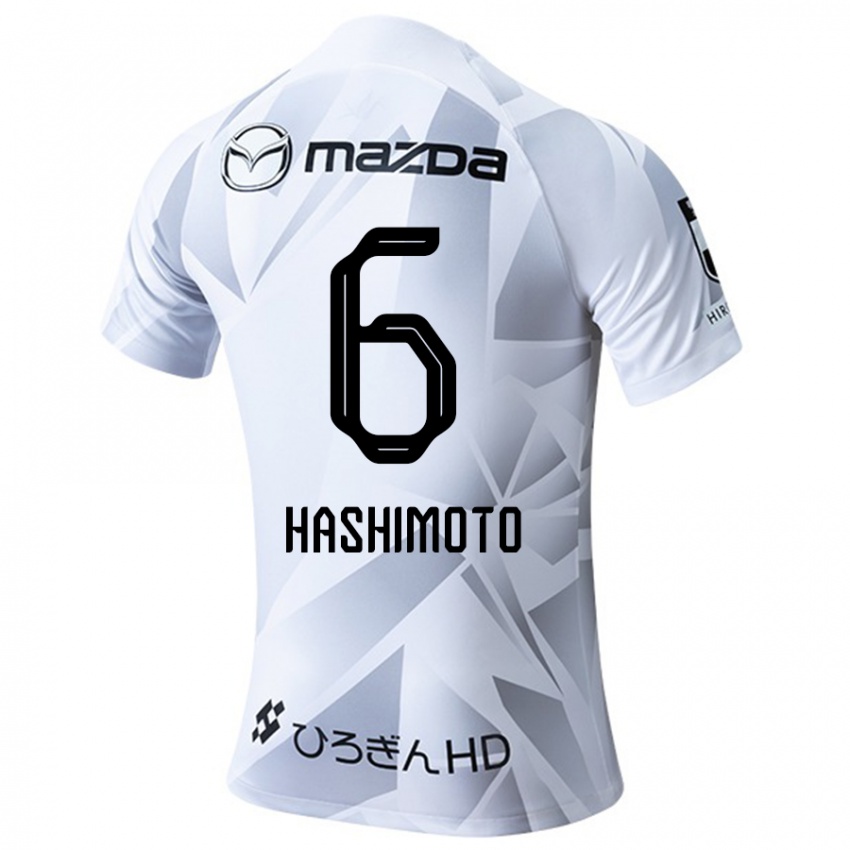 Niño Camiseta Hinata Hashimoto #6 Blanco Gris Negro 2ª Equipación 2024/25 La Camisa Perú