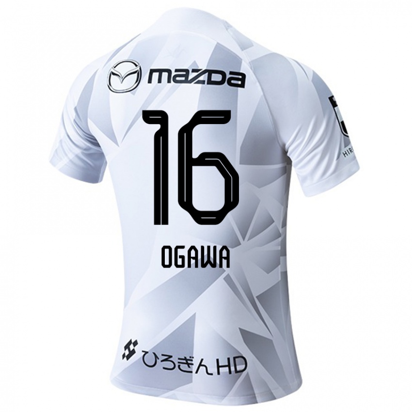 Niño Camiseta Hikaru Ogawa #16 Blanco Gris Negro 2ª Equipación 2024/25 La Camisa Perú