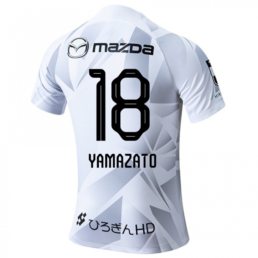 Niño Camiseta Kenshin Yamazato #18 Blanco Gris Negro 2ª Equipación 2024/25 La Camisa Perú