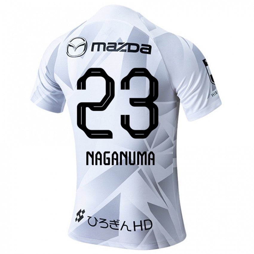 Niño Camiseta Seimei Naganuma #23 Blanco Gris Negro 2ª Equipación 2024/25 La Camisa Perú