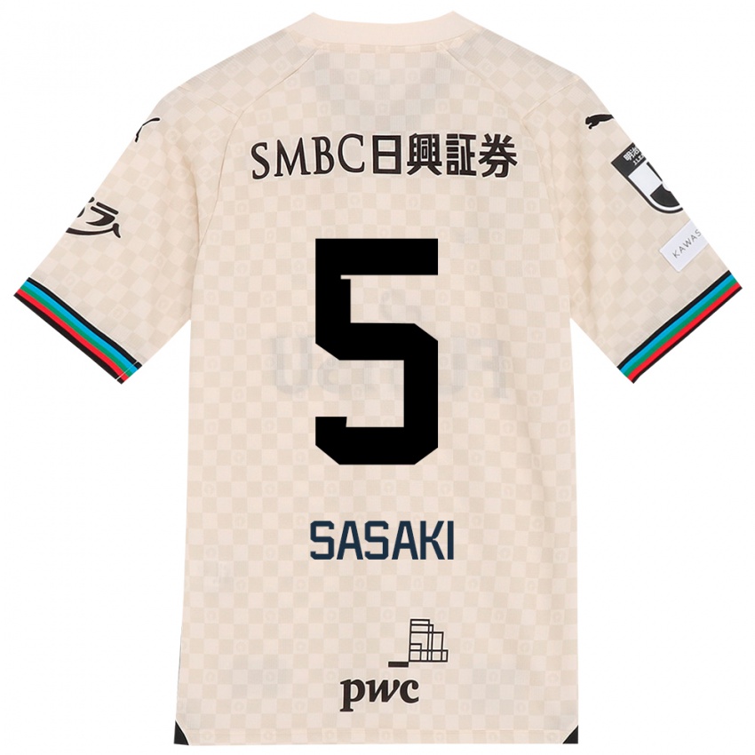 Niño Camiseta Asahi Sasaki #5 Blanco Gris 2ª Equipación 2024/25 La Camisa Perú