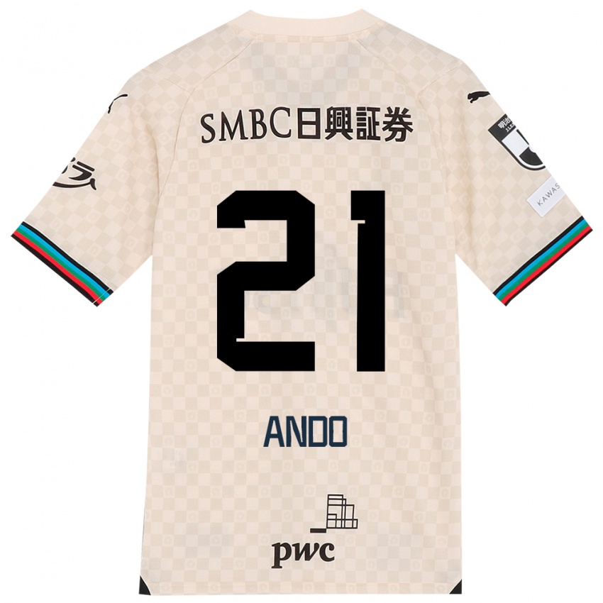 Niño Camiseta Shunsuke Ando #21 Blanco Gris 2ª Equipación 2024/25 La Camisa Perú