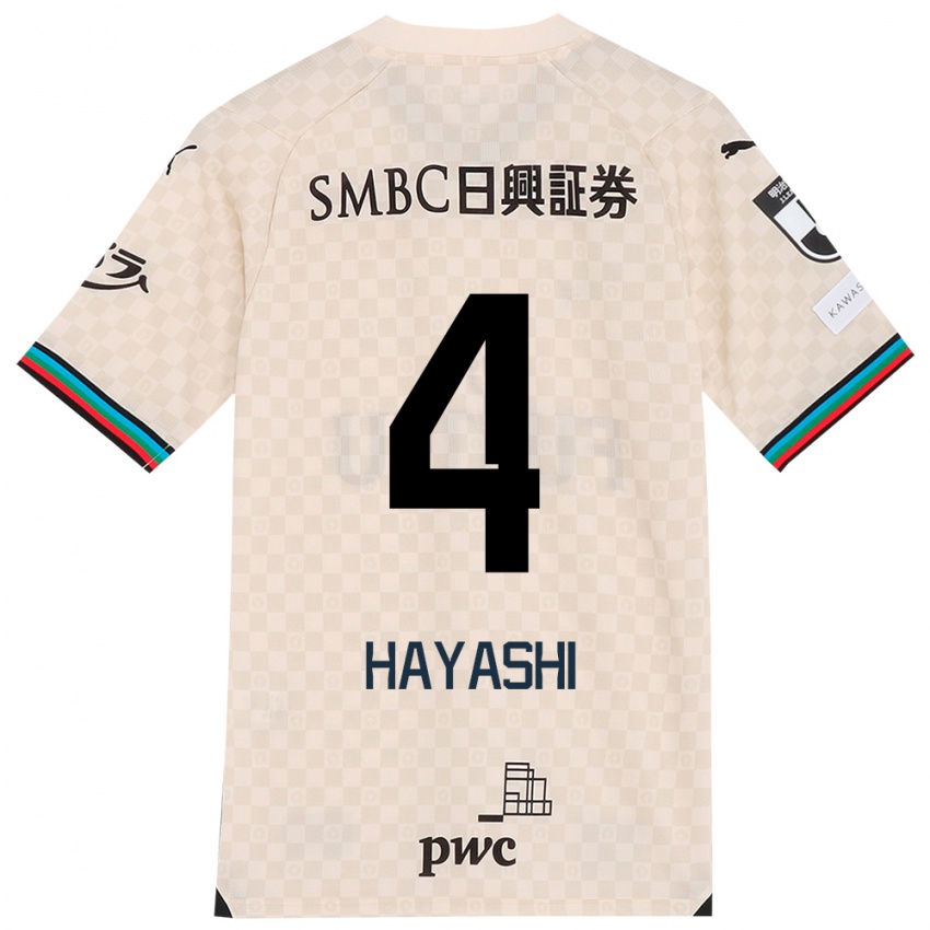 Niño Camiseta Shunsuke Hayashi #4 Blanco Gris 2ª Equipación 2024/25 La Camisa Perú