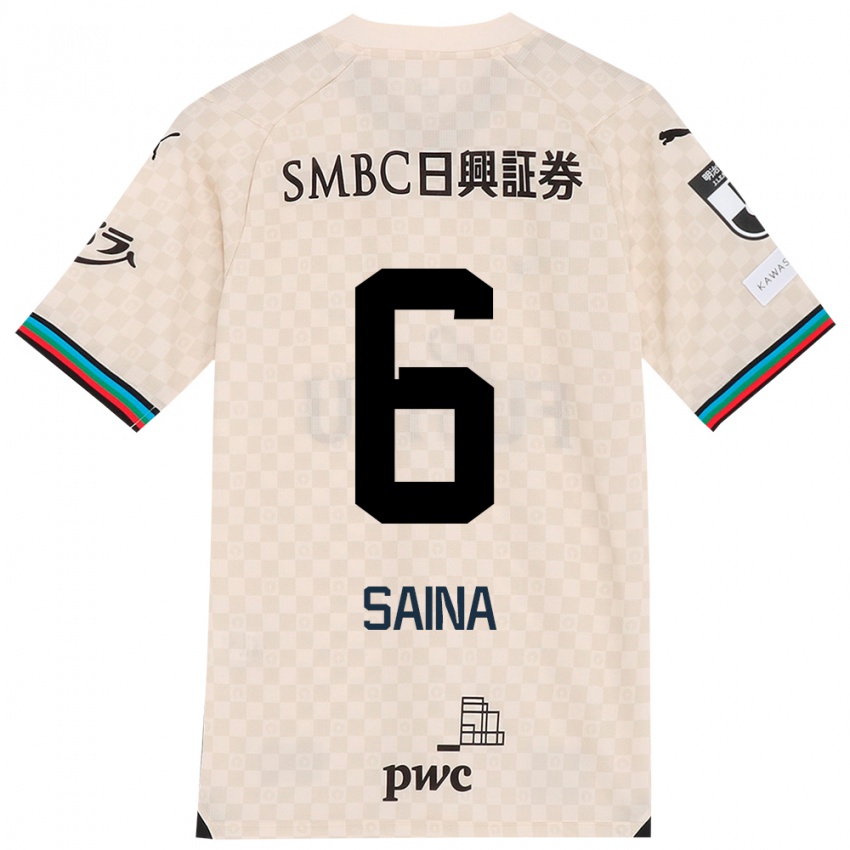 Niño Camiseta Yuta Saina #6 Blanco Gris 2ª Equipación 2024/25 La Camisa Perú