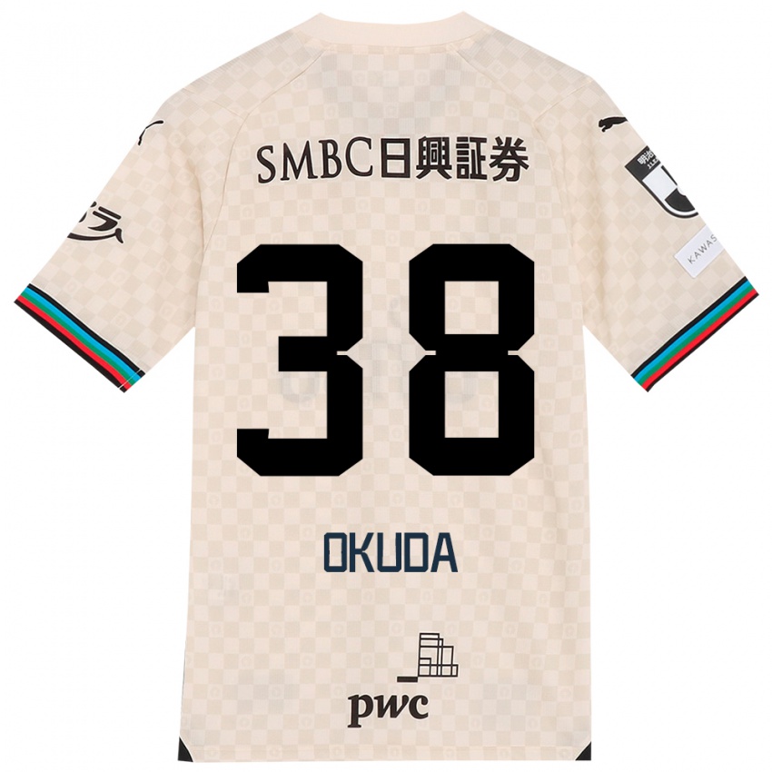 Niño Camiseta Yuma Okuda #38 Blanco Gris 2ª Equipación 2024/25 La Camisa Perú