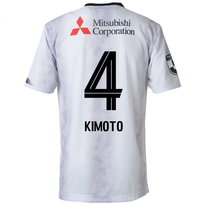 Niño Camiseta Yasuki Kimoto #4 Blanco Negro 2ª Equipación 2024/25 La Camisa Perú