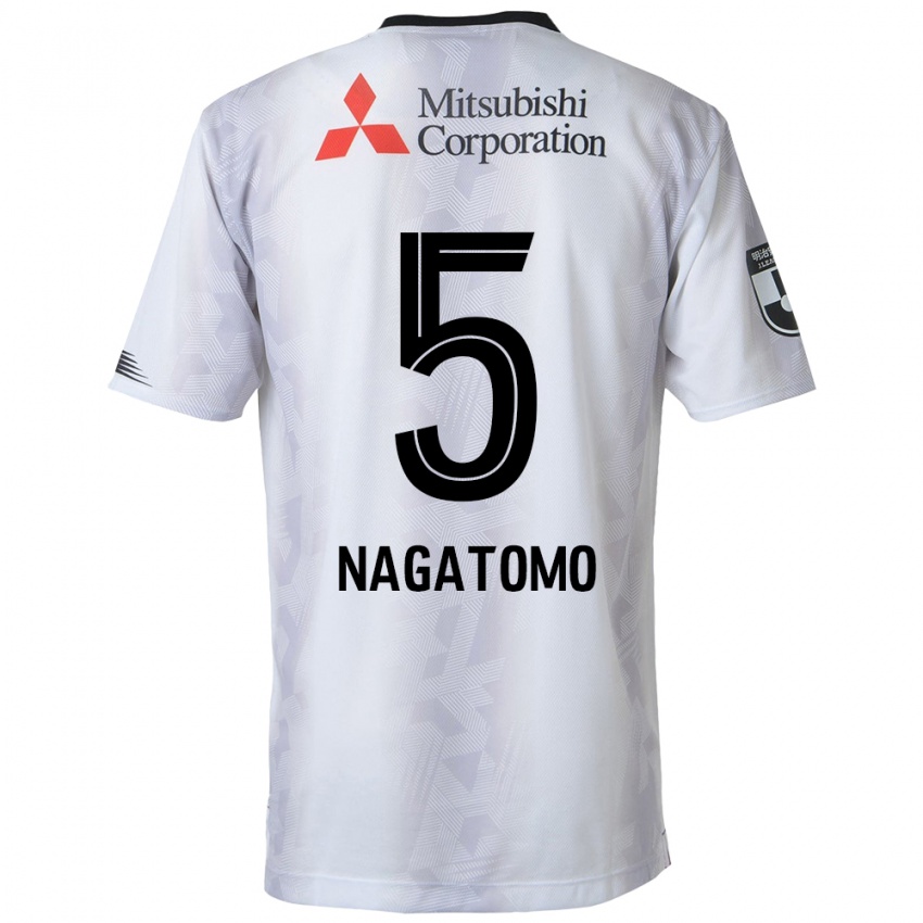 Niño Camiseta Yuto Nagatomo #5 Blanco Negro 2ª Equipación 2024/25 La Camisa Perú