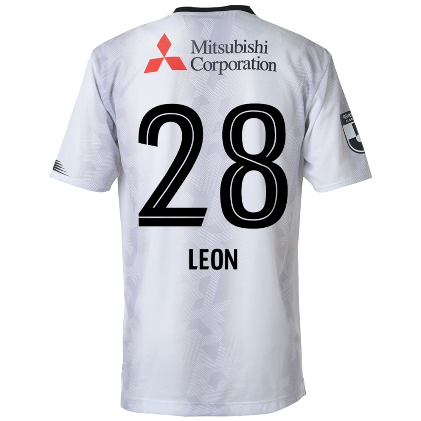 Niño Camiseta Leon Nozawa #28 Blanco Negro 2ª Equipación 2024/25 La Camisa Perú