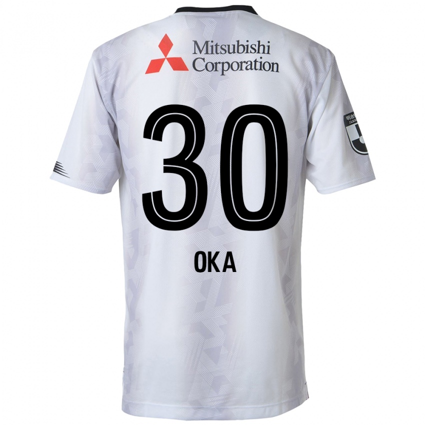 Niño Camiseta Teppei Oka #30 Blanco Negro 2ª Equipación 2024/25 La Camisa Perú