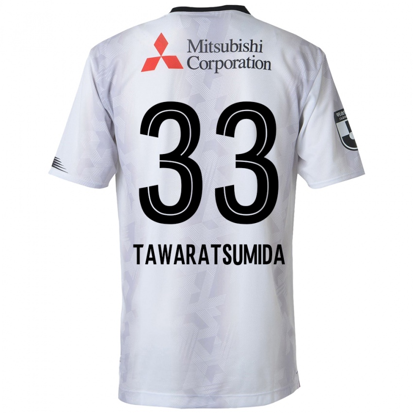 Niño Camiseta Kota Tawaratsumida #33 Blanco Negro 2ª Equipación 2024/25 La Camisa Perú