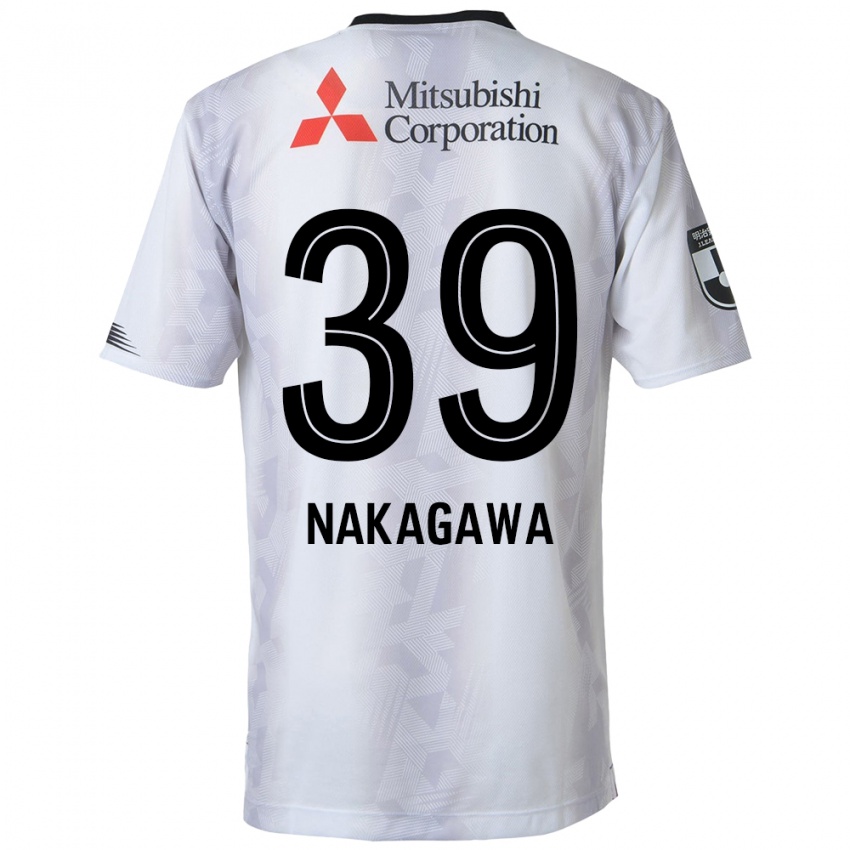 Niño Camiseta Teruhito Nakagawa #39 Blanco Negro 2ª Equipación 2024/25 La Camisa Perú