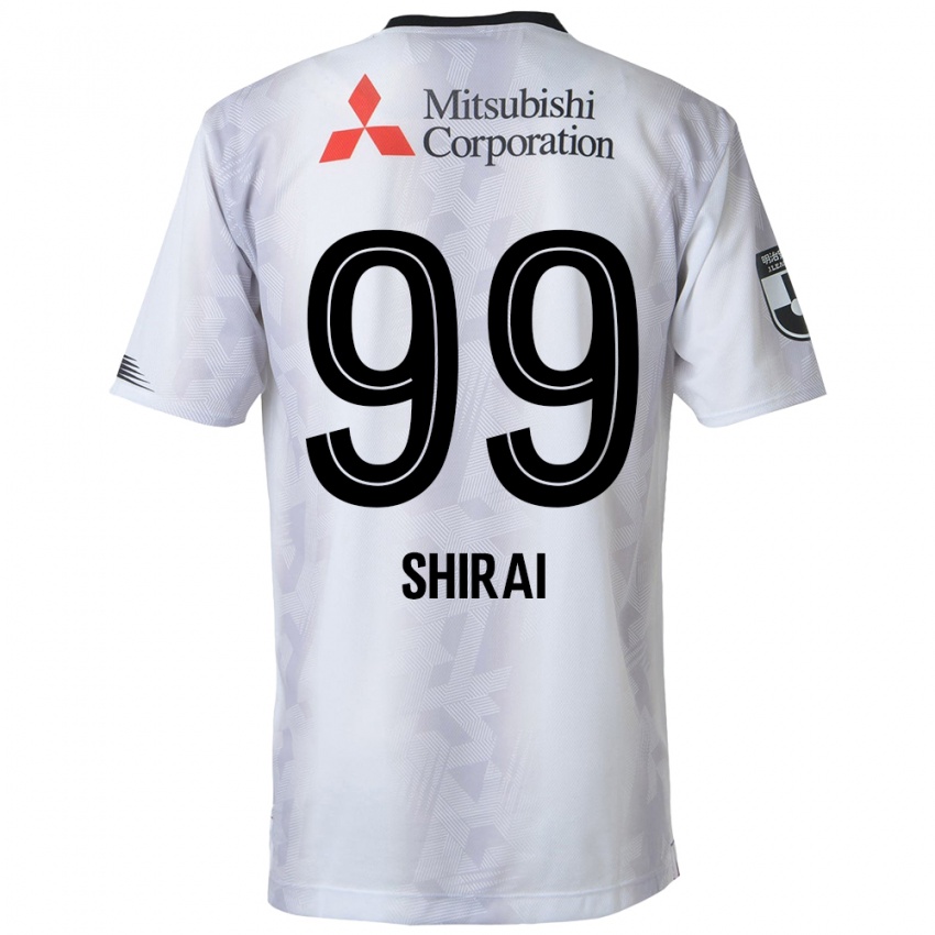 Niño Camiseta Kosuke Shirai #99 Blanco Negro 2ª Equipación 2024/25 La Camisa Perú