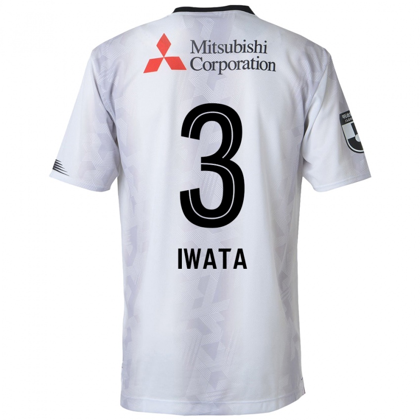 Niño Camiseta Yuki Iwata #3 Blanco Negro 2ª Equipación 2024/25 La Camisa Perú