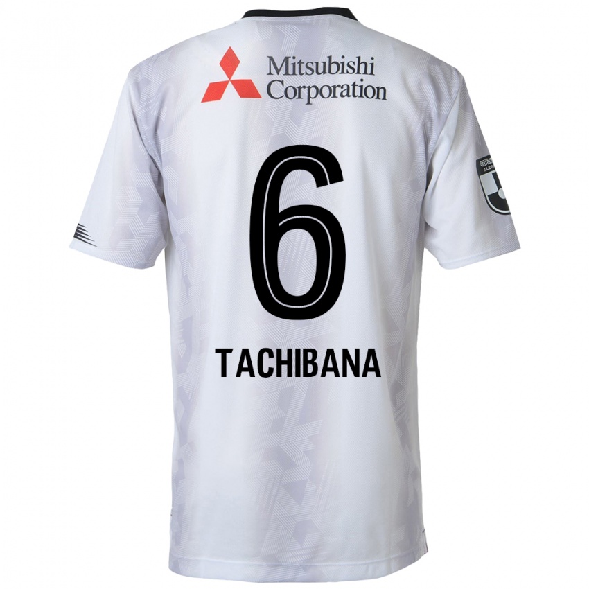 Niño Camiseta Keigo Tachibana #6 Blanco Negro 2ª Equipación 2024/25 La Camisa Perú