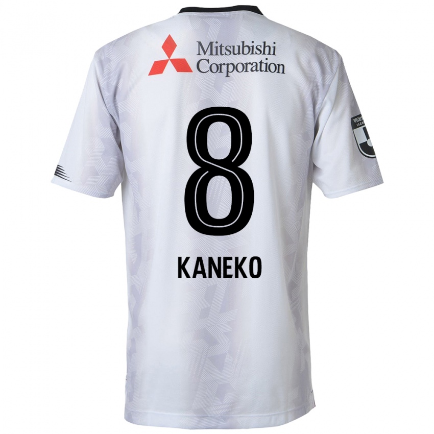 Niño Camiseta Shunsuke Kaneko #8 Blanco Negro 2ª Equipación 2024/25 La Camisa Perú