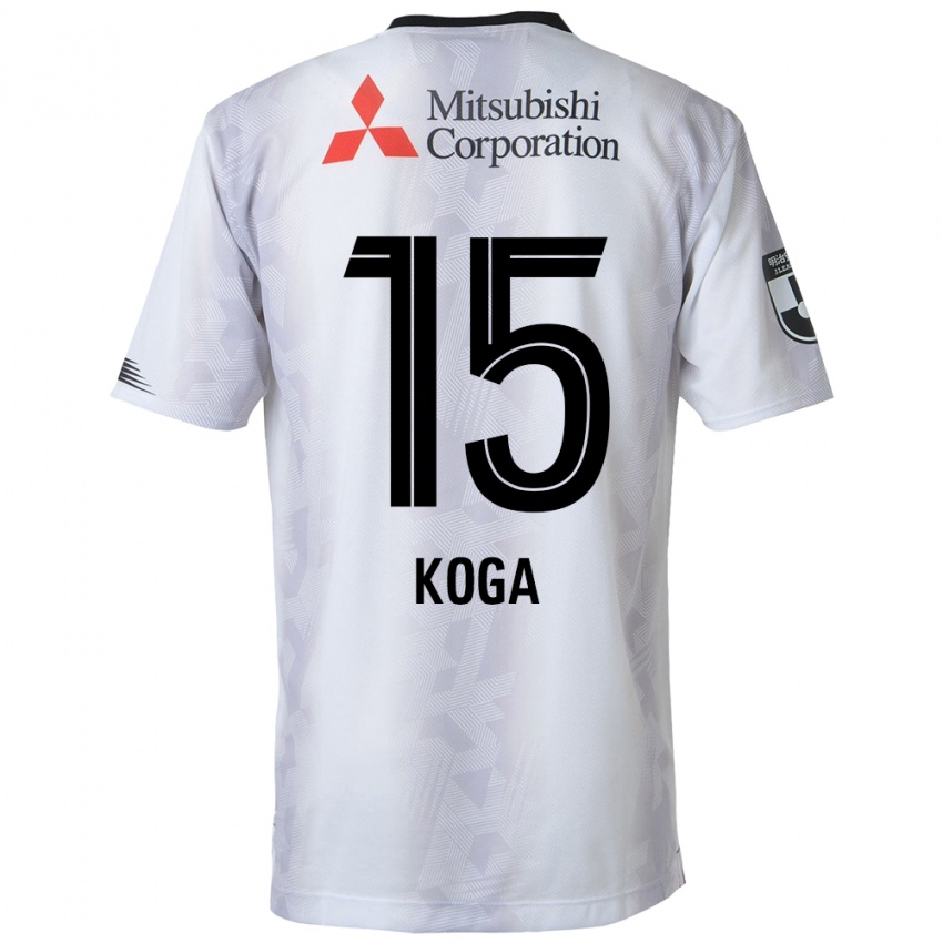 Niño Camiseta Shun Koga #15 Blanco Negro 2ª Equipación 2024/25 La Camisa Perú