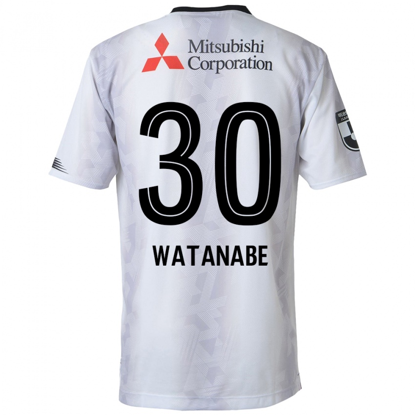 Niño Camiseta Matthew Watanabe #30 Blanco Negro 2ª Equipación 2024/25 La Camisa Perú