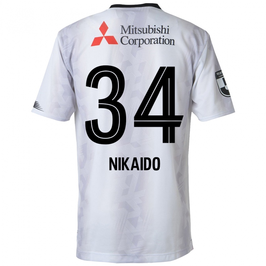 Niño Camiseta Rintaro Nikaido #34 Blanco Negro 2ª Equipación 2024/25 La Camisa Perú