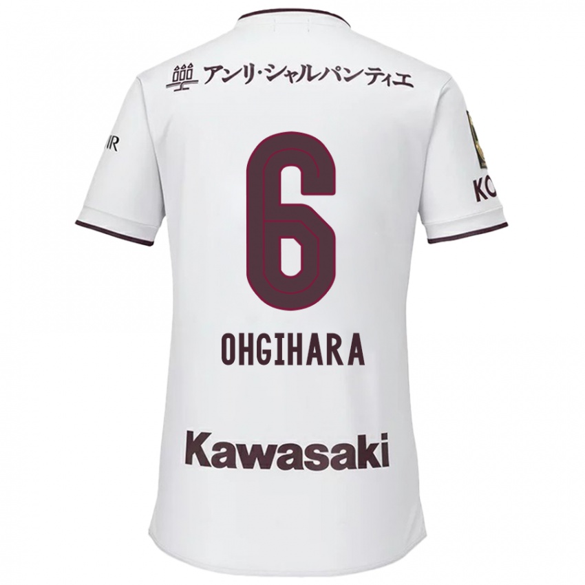 Niño Camiseta Takahiro Ogihara #6 Blanco Rojo 2ª Equipación 2024/25 La Camisa Perú