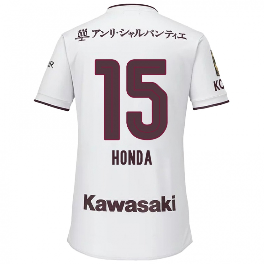 Niño Camiseta Yuki Honda #15 Blanco Rojo 2ª Equipación 2024/25 La Camisa Perú