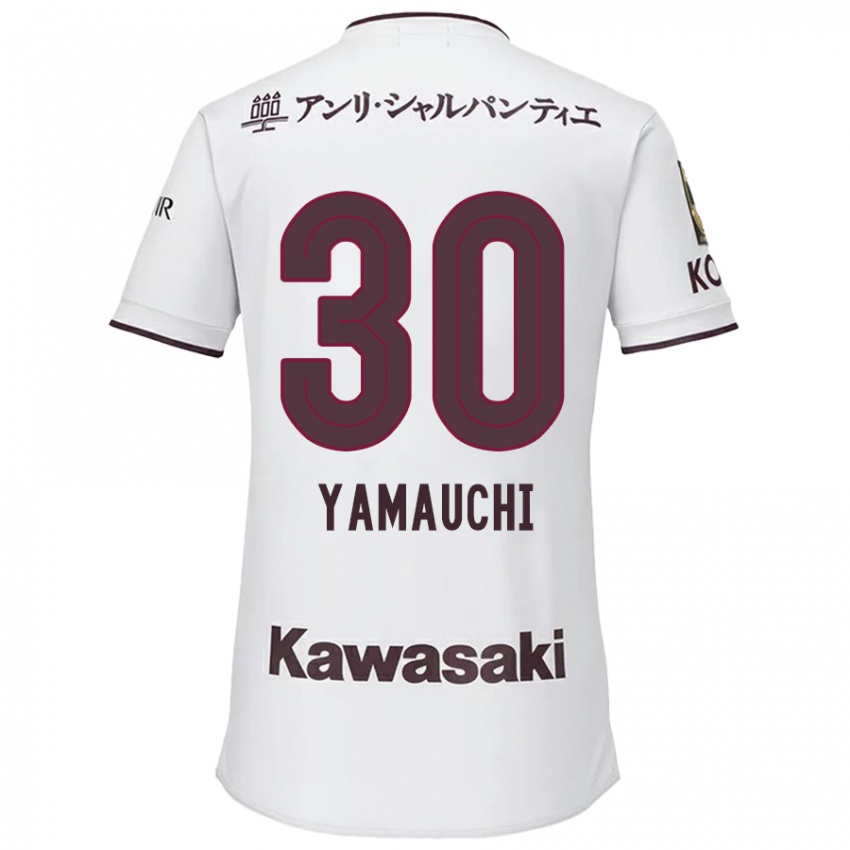 Niño Camiseta Kakeru Yamauchi #30 Blanco Rojo 2ª Equipación 2024/25 La Camisa Perú