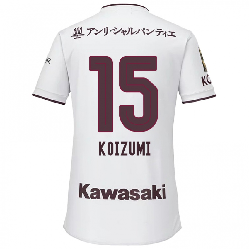 Niño Camiseta Fuga Koizumi #15 Blanco Rojo 2ª Equipación 2024/25 La Camisa Perú