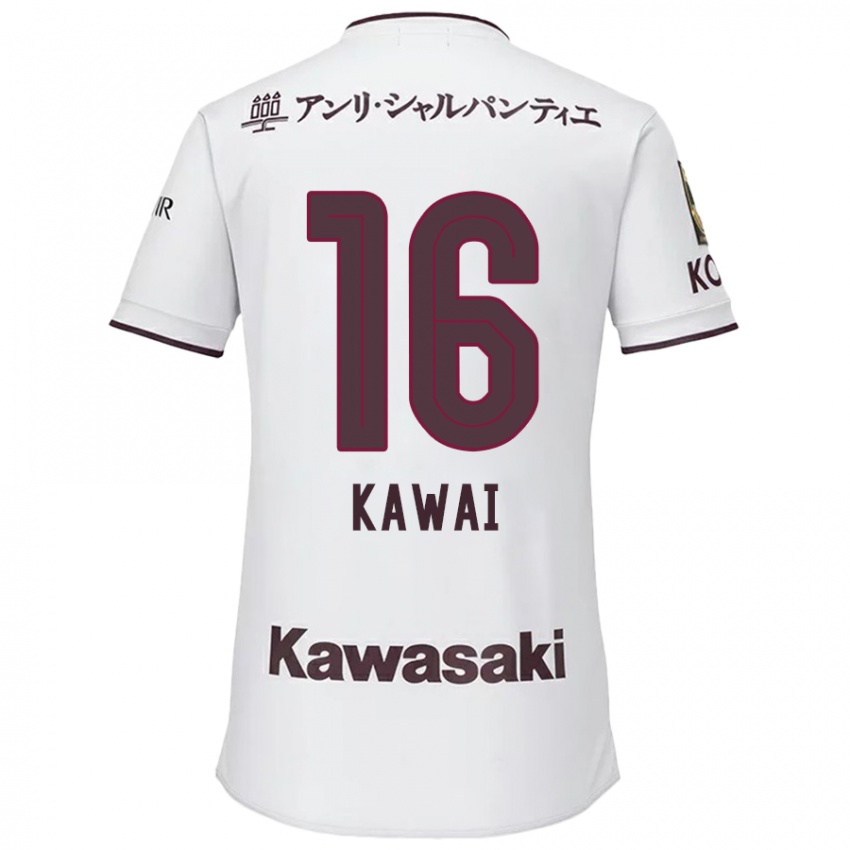 Niño Camiseta Yuka Kawai #16 Blanco Rojo 2ª Equipación 2024/25 La Camisa Perú