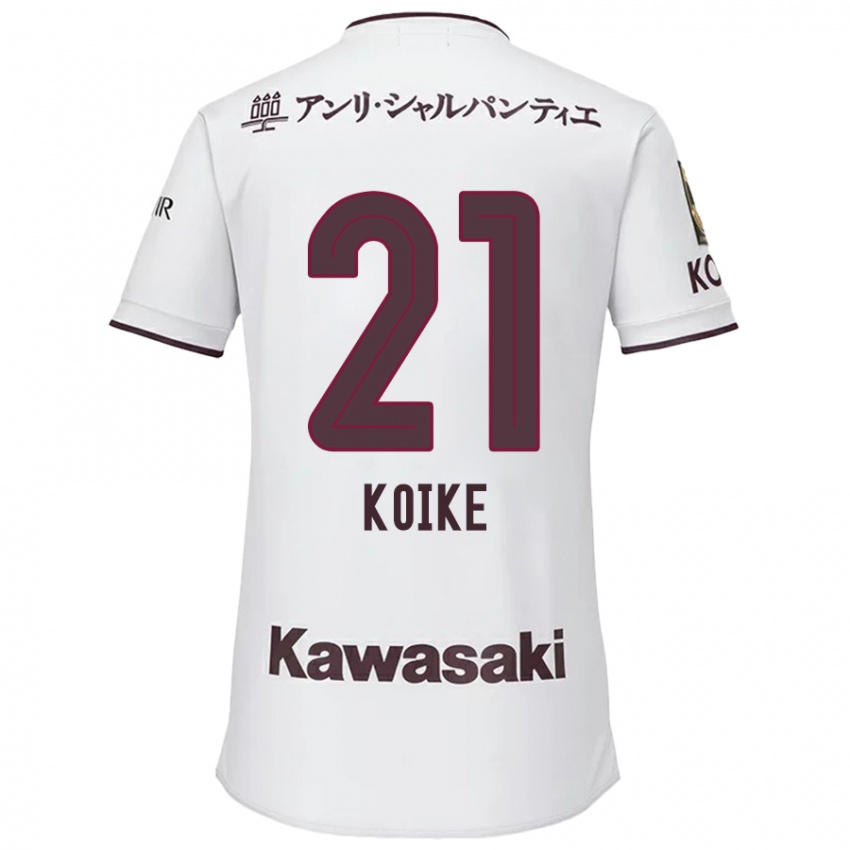 Niño Camiseta Shusuke Koike #21 Blanco Rojo 2ª Equipación 2024/25 La Camisa Perú