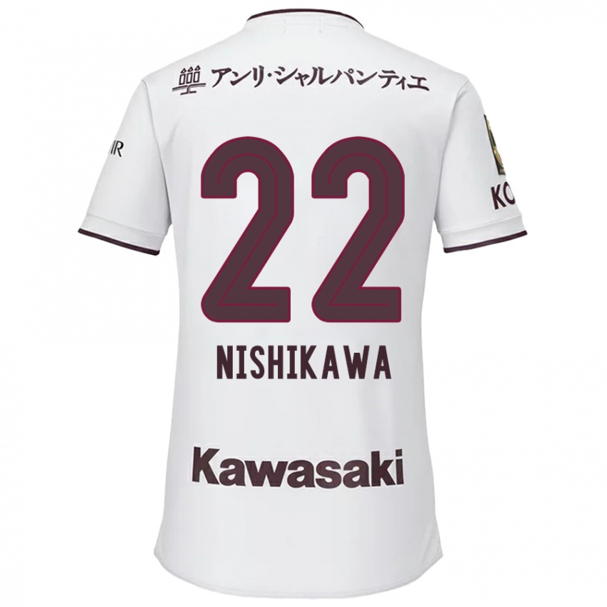 Niño Camiseta Aiku Nishikawa #22 Blanco Rojo 2ª Equipación 2024/25 La Camisa Perú