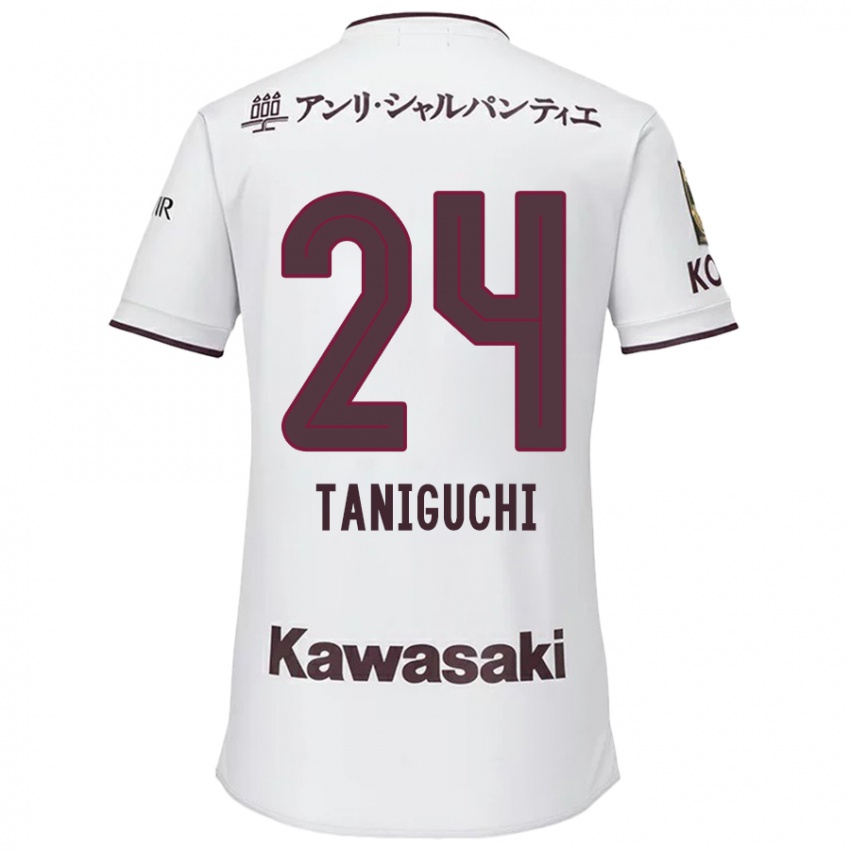 Niño Camiseta Hiroto Taniguchi #24 Blanco Rojo 2ª Equipación 2024/25 La Camisa Perú