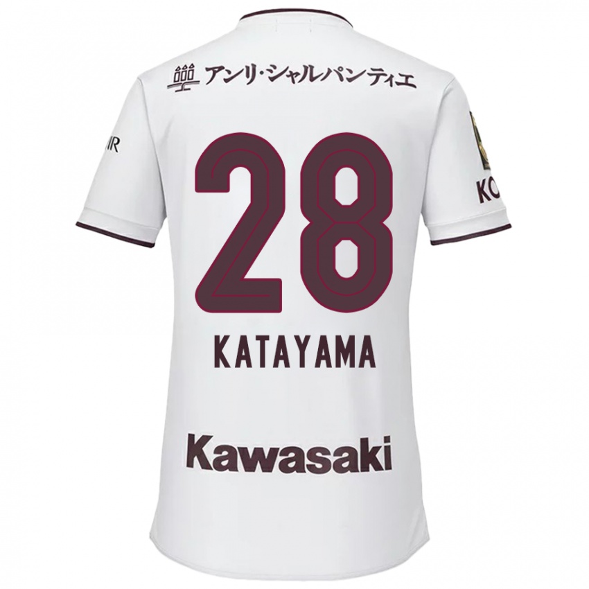 Niño Camiseta Kota Katayama #28 Blanco Rojo 2ª Equipación 2024/25 La Camisa Perú