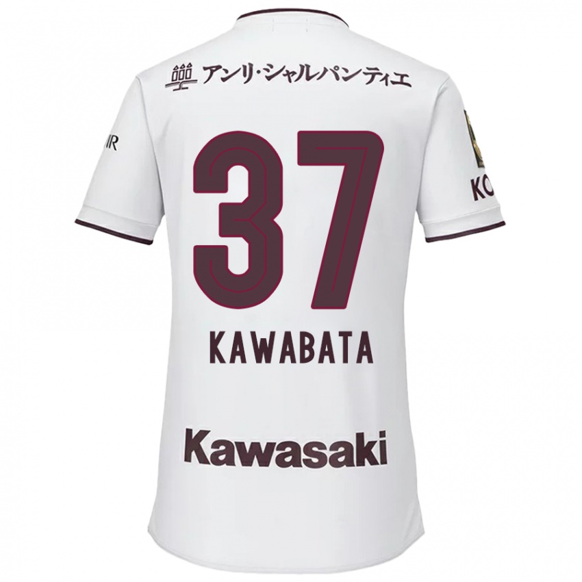 Niño Camiseta Hyoei Kawabata #37 Blanco Rojo 2ª Equipación 2024/25 La Camisa Perú