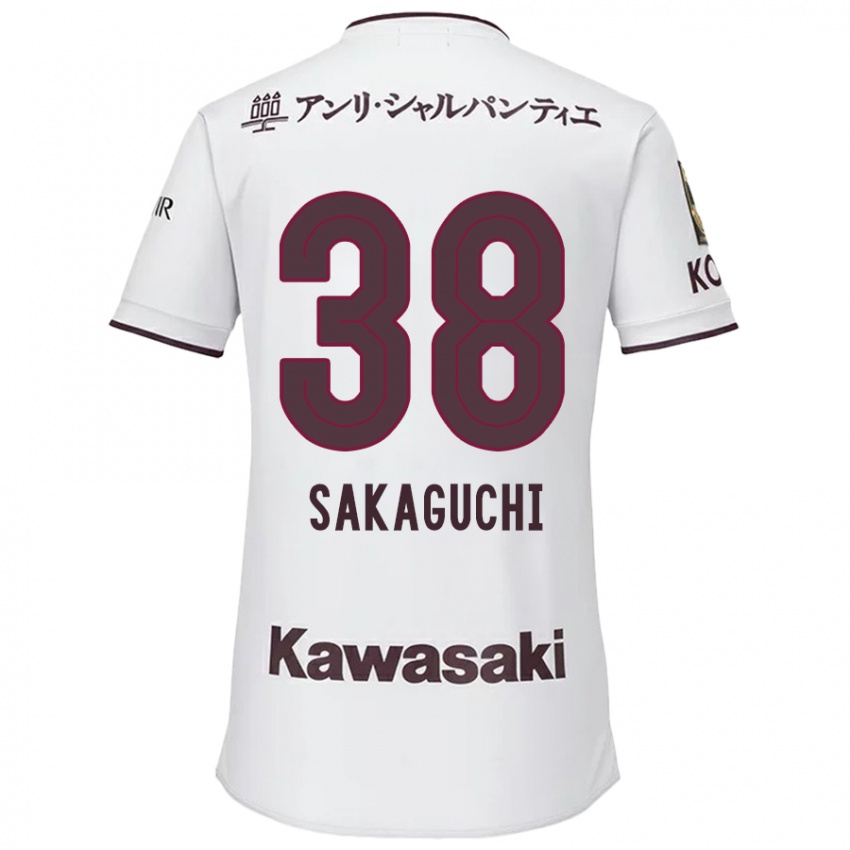 Niño Camiseta Yuki Sakaguchi #38 Blanco Rojo 2ª Equipación 2024/25 La Camisa Perú