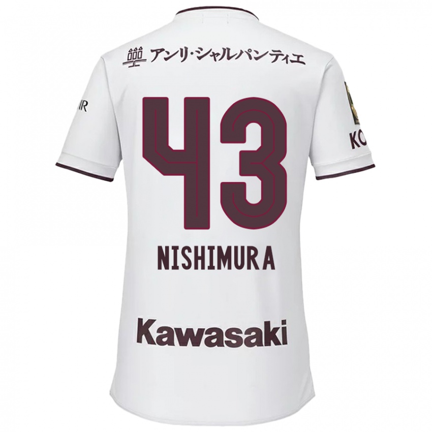 Niño Camiseta Nagi Nishimura #43 Blanco Rojo 2ª Equipación 2024/25 La Camisa Perú