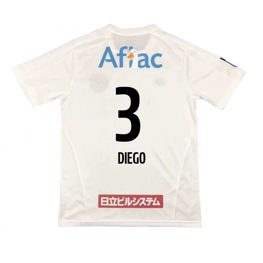 Niño Camiseta Diego #3 Blanco Negro 2ª Equipación 2024/25 La Camisa Perú