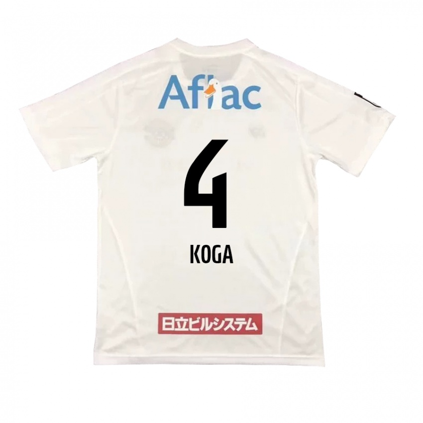 Niño Camiseta Taiyo Koga #4 Blanco Negro 2ª Equipación 2024/25 La Camisa Perú