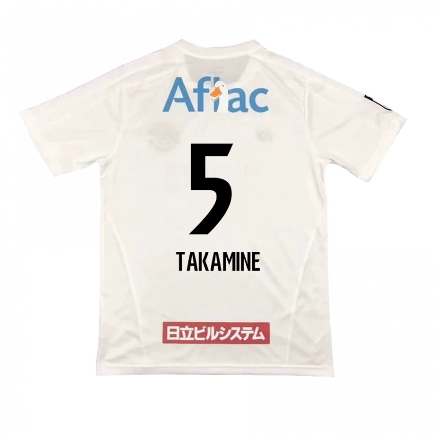 Niño Camiseta Tomoki Takamine #5 Blanco Negro 2ª Equipación 2024/25 La Camisa Perú