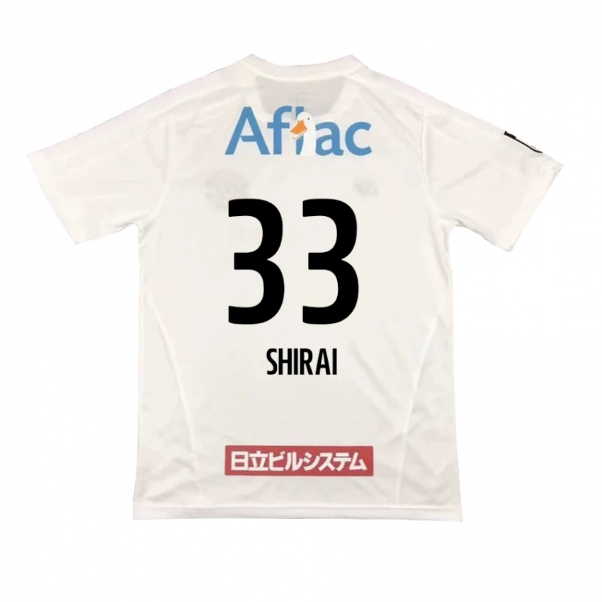 Niño Camiseta Eiji Shirai #33 Blanco Negro 2ª Equipación 2024/25 La Camisa Perú