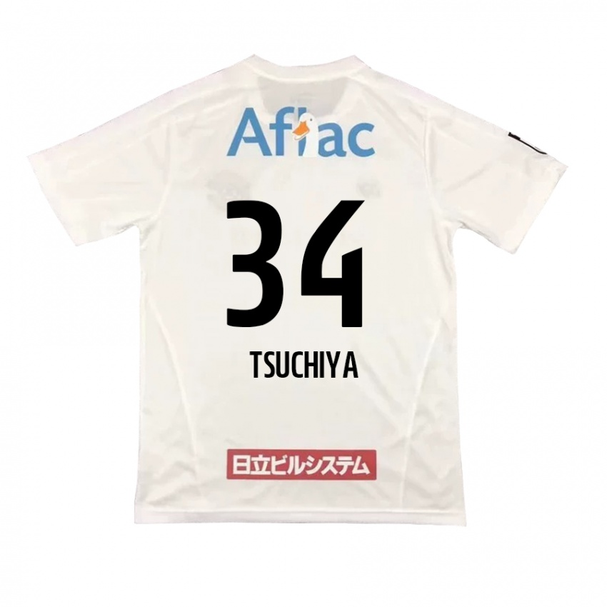 Niño Camiseta Takumi Tsuchiya #34 Blanco Negro 2ª Equipación 2024/25 La Camisa Perú