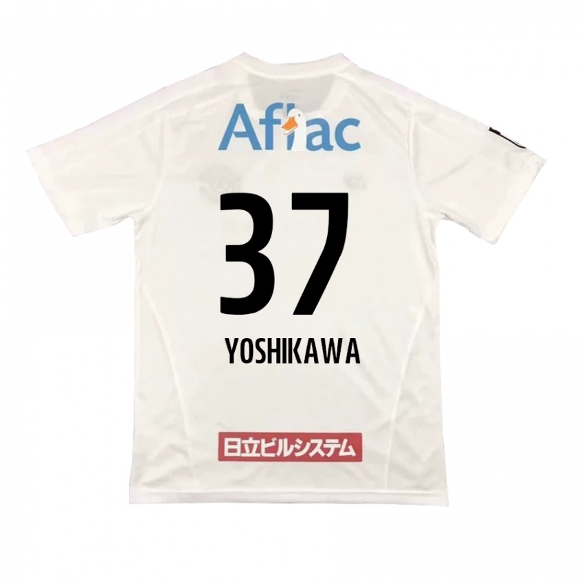 Niño Camiseta Haruto Yoshikawa #37 Blanco Negro 2ª Equipación 2024/25 La Camisa Perú