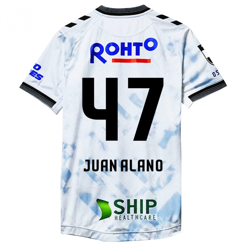 Niño Camiseta Juan Alano #47 Blanco Negro 2ª Equipación 2024/25 La Camisa Perú