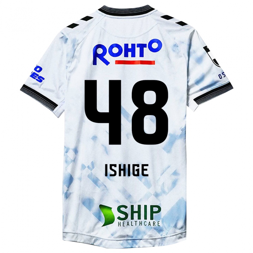 Niño Camiseta Hideki Ishige #48 Blanco Negro 2ª Equipación 2024/25 La Camisa Perú