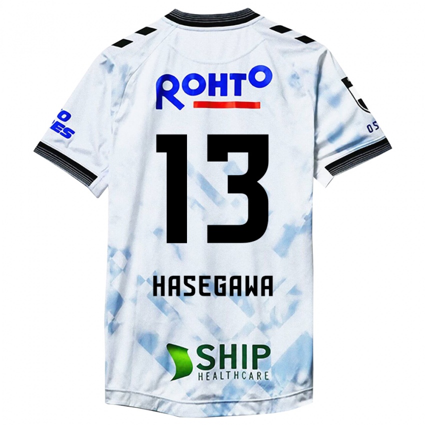 Niño Camiseta Kosei Hasegawa #13 Blanco Negro 2ª Equipación 2024/25 La Camisa Perú