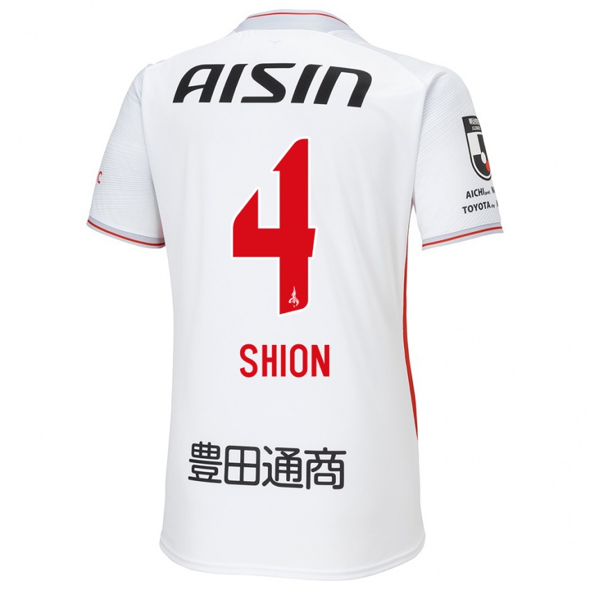 Niño Camiseta Shion Inoue #4 Blanco Amarillo Rojo 2ª Equipación 2024/25 La Camisa Perú