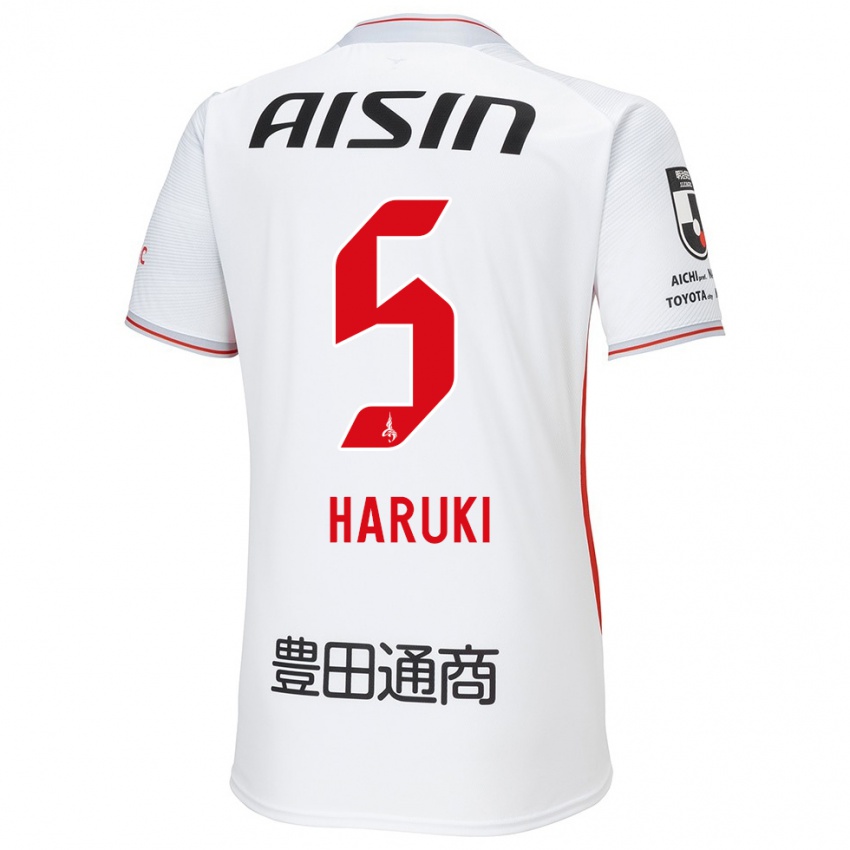 Niño Camiseta Haruki Yoshida #5 Blanco Amarillo Rojo 2ª Equipación 2024/25 La Camisa Perú